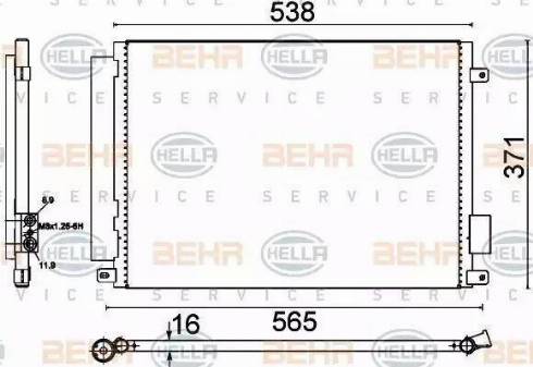 BEHR HELLA Service 8FC 351 310-671 - Kondensators, Gaisa kond. sistēma www.autospares.lv