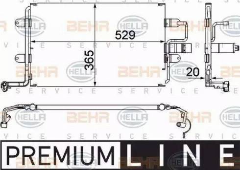 BEHR HELLA Service 8FC 351 318-581 - Kondensators, Gaisa kond. sistēma autospares.lv