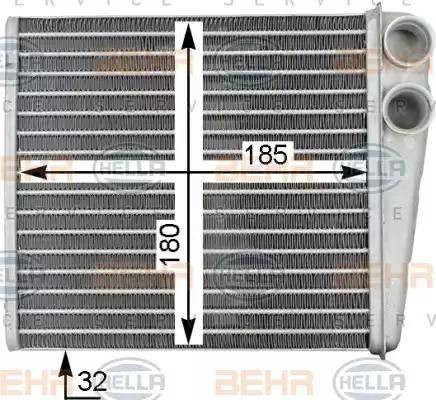 BEHR HELLA Service 8FH 351 315-781 - Heat Exchanger, interior heating www.autospares.lv