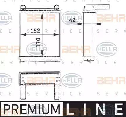 BEHR HELLA Service 8FH 351 312-521 - Heat Exchanger, interior heating www.autospares.lv