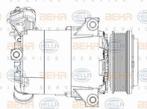 BEHR HELLA Service 8FK 351 006-311 - Kompresors, Gaisa kond. sistēma www.autospares.lv