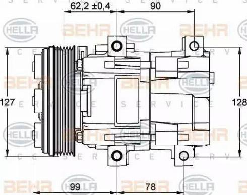 BEHR HELLA Service 8FK 351 113-131 - Kompresors, Gaisa kond. sistēma www.autospares.lv