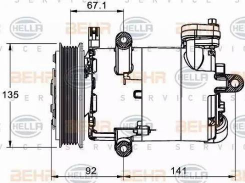 BEHR HELLA Service 8FK 351 334-021 - Kompresors, Gaisa kond. sistēma www.autospares.lv