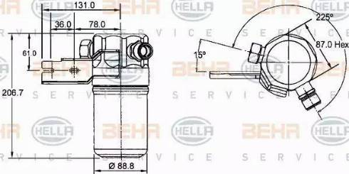 BEHR HELLA Service 8FT 351 192-391 - Dryer, air conditioning www.autospares.lv