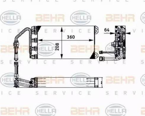 BEHR HELLA Service 8FV 351 330-011 - Iztvaikotājs, Gaisa kondicionēšanas sistēma www.autospares.lv