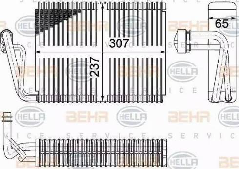 BEHR HELLA Service 8FV 351 331-161 - Iztvaikotājs, Gaisa kondicionēšanas sistēma www.autospares.lv