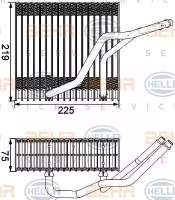 BEHR HELLA Service 8FV 351 210-541 - Iztvaikotājs, Gaisa kondicionēšanas sistēma www.autospares.lv