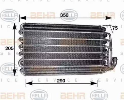 BEHR HELLA Service 8FV 351 210-571 - Iztvaikotājs, Gaisa kondicionēšanas sistēma www.autospares.lv