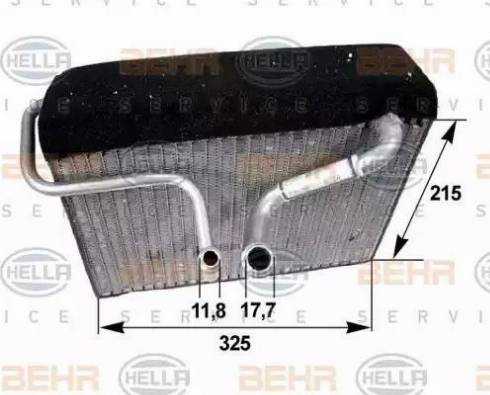 BEHR HELLA Service 8FV 351 211-051 - Iztvaikotājs, Gaisa kondicionēšanas sistēma www.autospares.lv