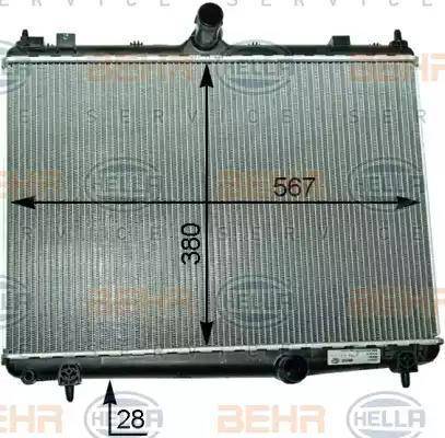 BEHR HELLA Service 8MK 376 910-201 - Radiators, Motora dzesēšanas sistēma www.autospares.lv