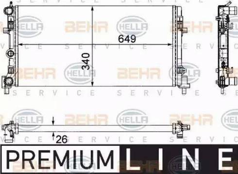 BEHR HELLA Service 8MK 376 754-281 - Radiators, Motora dzesēšanas sistēma www.autospares.lv