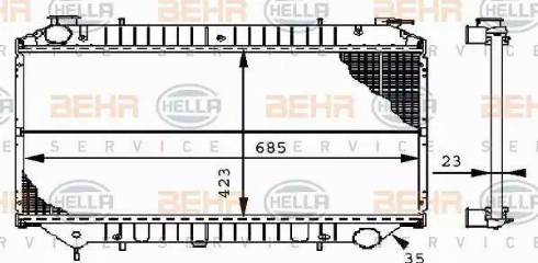 BEHR HELLA Service 8MK 376 706-421 - Радиатор, охлаждение двигателя www.autospares.lv