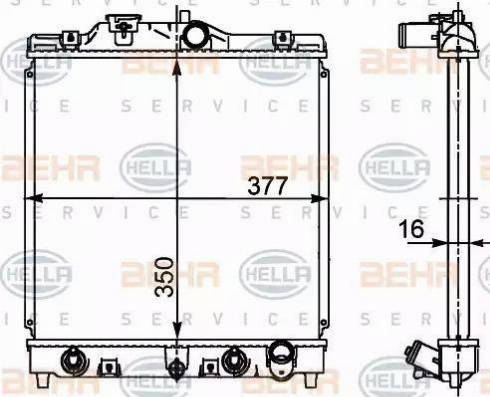 BEHR HELLA Service 8MK 376 719-781 - Радиатор, охлаждение двигателя www.autospares.lv