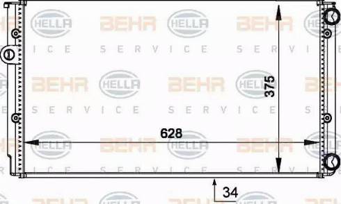 BEHR HELLA Service 8MK 376 714-044 - Radiators, Motora dzesēšanas sistēma autospares.lv