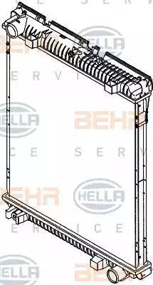 BEHR HELLA Service 8MK 376 714-211 - Radiator, engine cooling www.autospares.lv