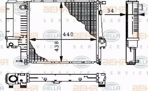 BEHR HELLA Service 8MK 376 711-571 - Radiators, Motora dzesēšanas sistēma www.autospares.lv