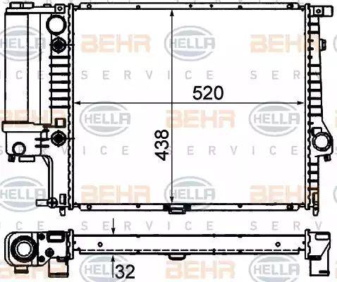 BEHR HELLA Service 8MK 376 713-104 - Radiators, Motora dzesēšanas sistēma www.autospares.lv