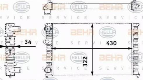 BEHR HELLA Service 8MK 376 713-744 - Radiators, Motora dzesēšanas sistēma autospares.lv