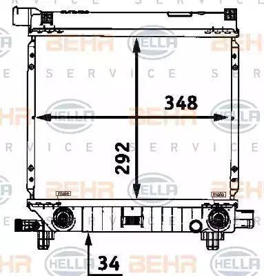 BEHR HELLA Service 8MK 376 712-161 - Радиатор, охлаждение двигателя www.autospares.lv