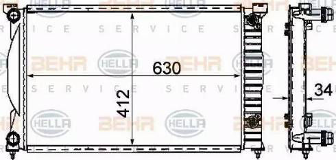 BEHR HELLA Service 8MK 376 781-061 - Радиатор, охлаждение двигателя www.autospares.lv