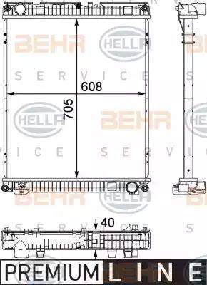 BEHR HELLA Service 8MK 376 730-621 - Radiator, engine cooling www.autospares.lv