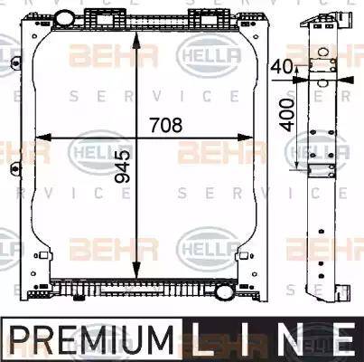 BEHR HELLA Service 8MK 376 721-481 - Radiators, Motora dzesēšanas sistēma www.autospares.lv