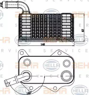 BEHR HELLA Service 8MO 376 783-771 - Eļļas radiators, Motoreļļa www.autospares.lv