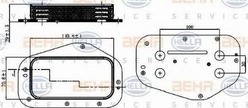 BEHR HELLA Service 8MO 376 729-201 - Eļļas radiators, Motoreļļa autospares.lv