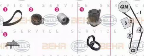 BEHR HELLA Service 8MP 376 809-861 - Водяной насос + комплект зубчатого ремня ГРМ www.autospares.lv