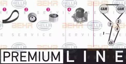 BEHR HELLA Service 8MP 376 809-801 - Ūdenssūknis + Zobsiksnas komplekts www.autospares.lv