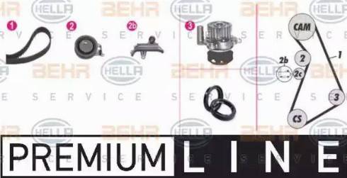 BEHR HELLA Service 8MP 376 809-811 - Water Pump & Timing Belt Set www.autospares.lv