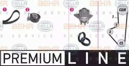 BEHR HELLA Service 8MP 376 809-831 - Ūdenssūknis + Zobsiksnas komplekts www.autospares.lv