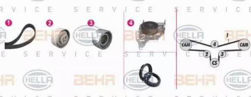 BEHR HELLA Service 8MP 376 809-821 - Ūdenssūknis + Zobsiksnas komplekts www.autospares.lv