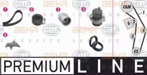 BEHR HELLA Service 8MP 376 809-871 - Ūdenssūknis + Zobsiksnas komplekts www.autospares.lv