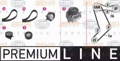 BEHR HELLA Service 8MP 376 804-841 - Ūdenssūknis + Zobsiksnas komplekts autospares.lv