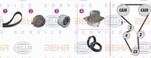 BEHR HELLA Service 8MP 376 804-851 - Ūdenssūknis + Zobsiksnas komplekts autospares.lv