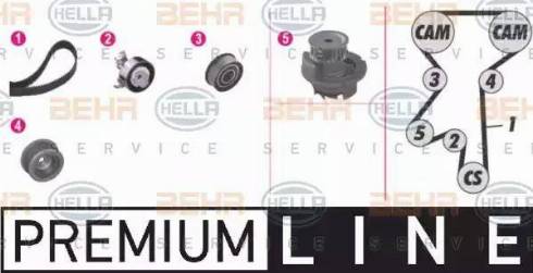 BEHR HELLA Service 8MP 376 804-861 - Ūdenssūknis + Zobsiksnas komplekts autospares.lv