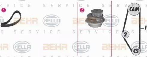 BEHR HELLA Service 8MP 376 804-831 - Ūdenssūknis + Zobsiksnas komplekts autospares.lv