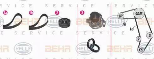 BEHR HELLA Service 8MP 376 804-821 - Ūdenssūknis + Zobsiksnas komplekts www.autospares.lv