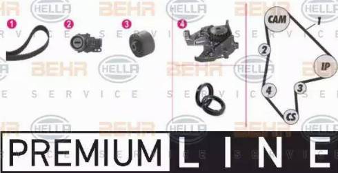 BEHR HELLA Service 8MP 376 805-861 - Водяной насос + комплект зубчатого ремня ГРМ www.autospares.lv