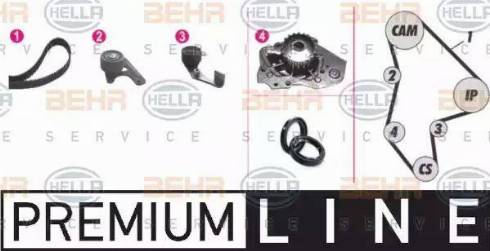 BEHR HELLA Service 8MP 376 805-801 - Ūdenssūknis + Zobsiksnas komplekts www.autospares.lv