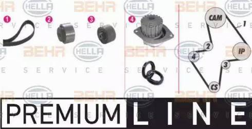 BEHR HELLA Service 8MP 376 805-811 - Водяной насос + комплект зубчатого ремня ГРМ www.autospares.lv