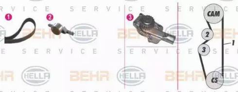 BEHR HELLA Service 8MP 376 805-881 - Ūdenssūknis + Zobsiksnas komplekts www.autospares.lv