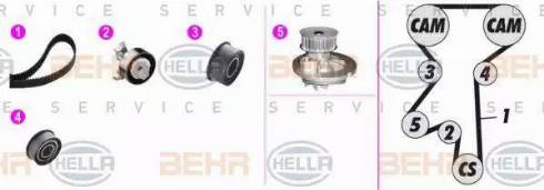 BEHR HELLA Service 8MP 376 806-851 - Ūdenssūknis + Zobsiksnas komplekts www.autospares.lv