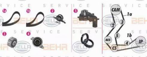 BEHR HELLA Service 8MP 376 806-801 - Ūdenssūknis + Zobsiksnas komplekts autospares.lv