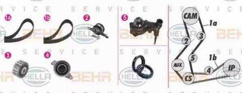 BEHR HELLA Service 8MP 376 806-811 - Ūdenssūknis + Zobsiksnas komplekts autospares.lv