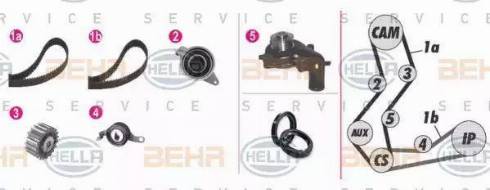 BEHR HELLA Service 8MP 376 806-831 - Ūdenssūknis + Zobsiksnas komplekts autospares.lv