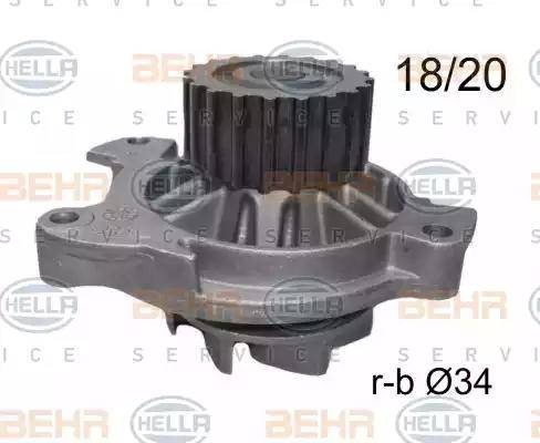 BEHR HELLA Service 8MP 376 800-144 - Водяной насос www.autospares.lv