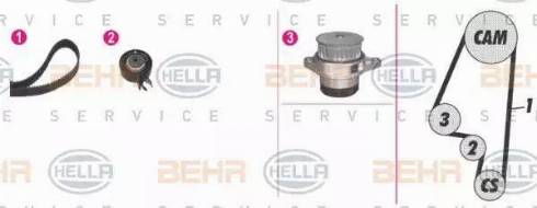 BEHR HELLA Service 8MP 376 800-841 - Ūdenssūknis + Zobsiksnas komplekts autospares.lv