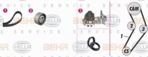 BEHR HELLA Service 8MP 376 800-851 - Водяной насос + комплект зубчатого ремня ГРМ www.autospares.lv